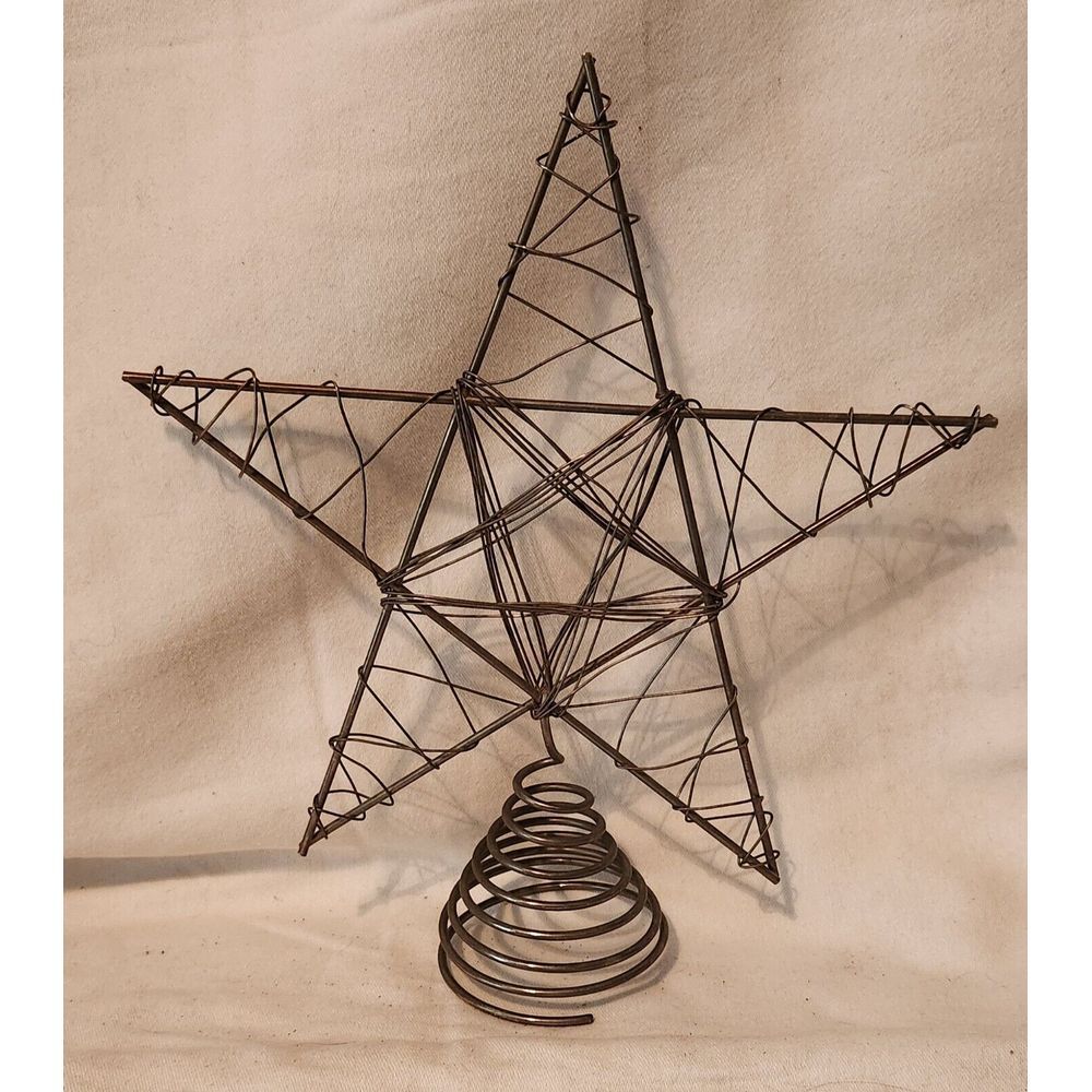 Silver Wire Star Christmas‎ Tree Topper app. 10" x 11"